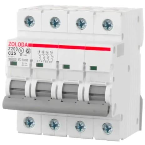 Interruptor Termomagnetico Zoloda Acb425c06 Tetrapolar 25a