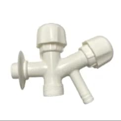 Canilla doble PVC c/conexión lavarropas