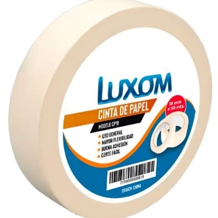 Cinta De Papel 24mm X 50mts Luxom Blanco